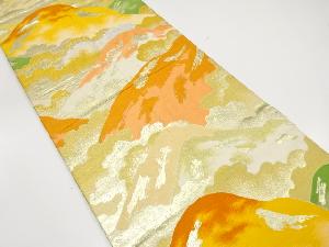 アンティーク　遠山に霞模様織出し丸帯（着用可）